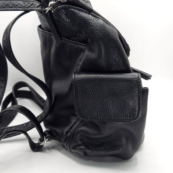 Harley-Davidson Women’s Mini Biker Backpack Black Pebbled Leather Studded Logo - Picture 4 of 11